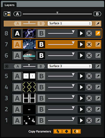 ArKaos GrandVJ XT Layers pane